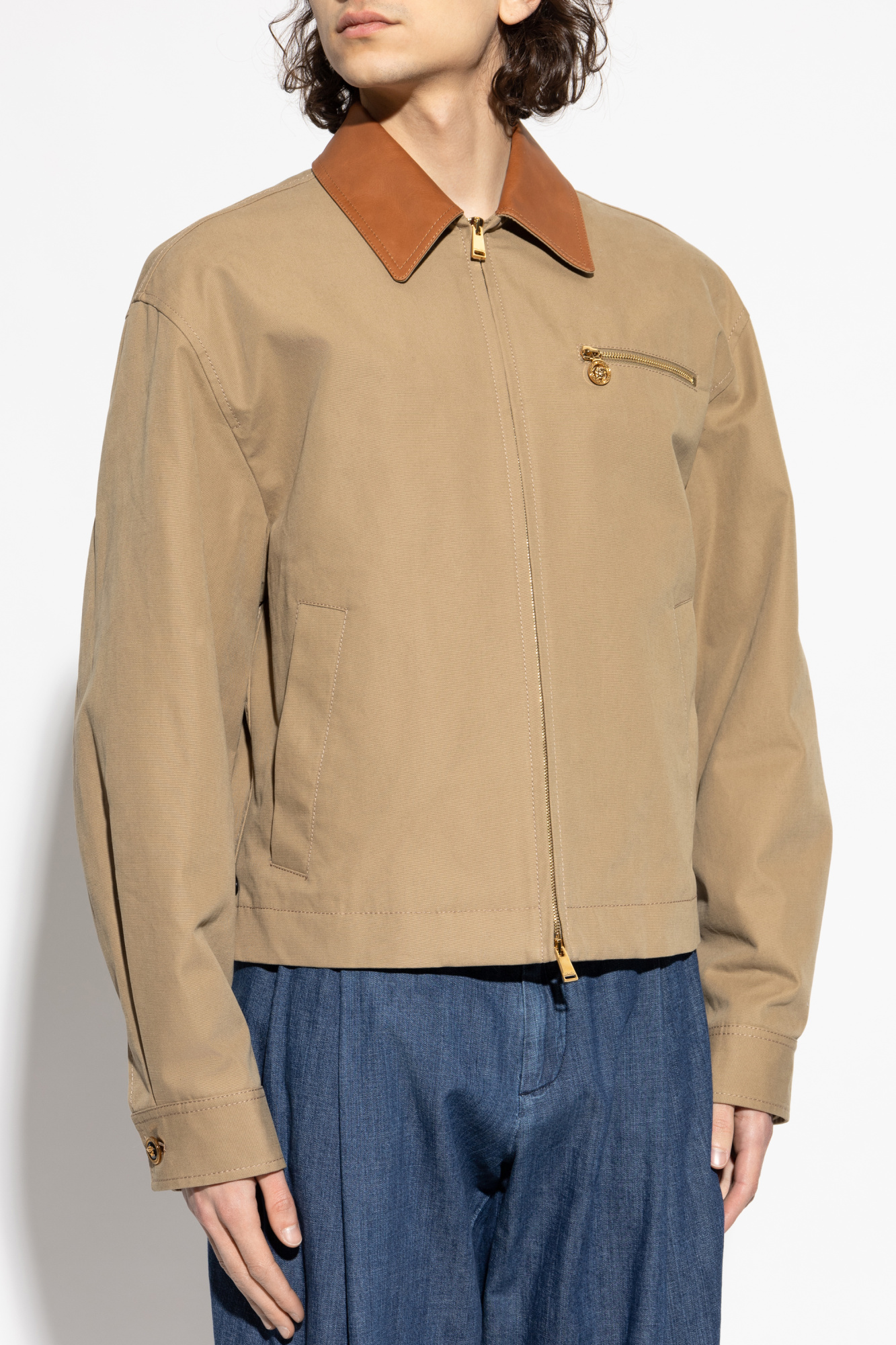 Versace Jacket with a leather collar | Men's | Vitkac